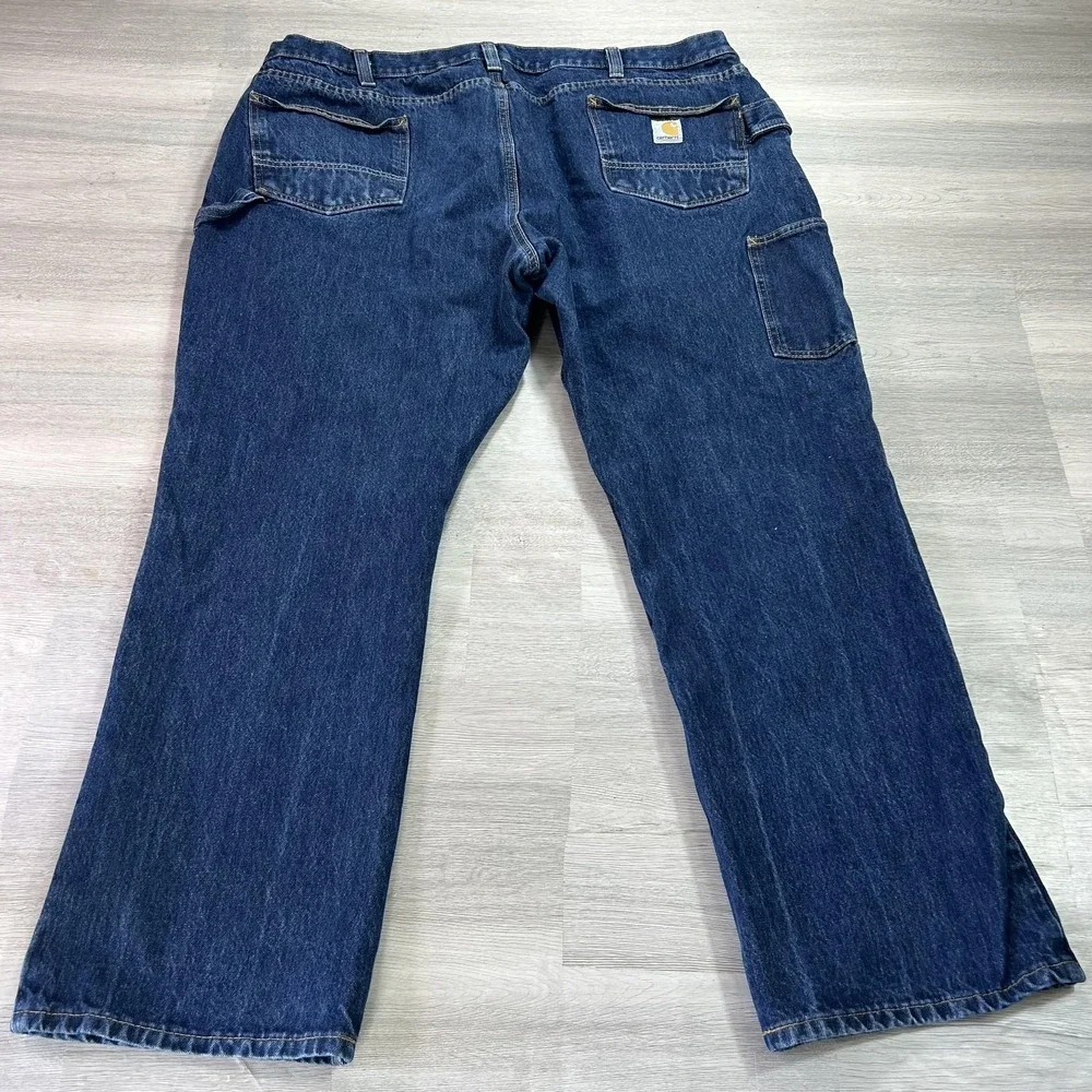 Carhartt Jeans Mens 44x30 Blue Relaxed Straight Carpenter‎ Denim Dark Wash